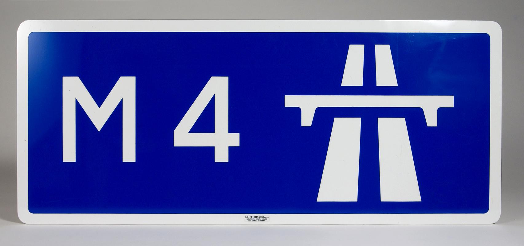 M4 road sign made by Griffiths Signs &amp; Equipment Company of Rogerstone