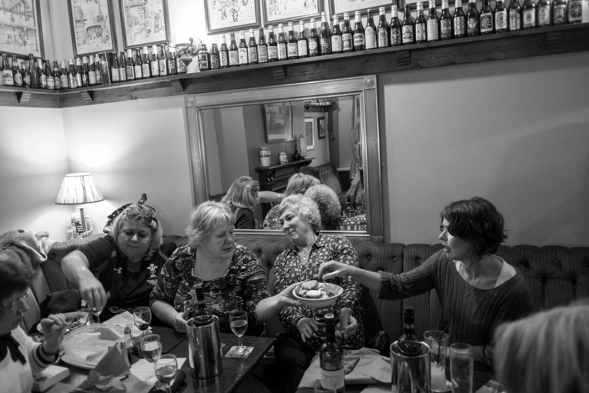 GB. WALES. Tintern. Womens&#039; book club meeting in Wye Valley hotel. 2012.