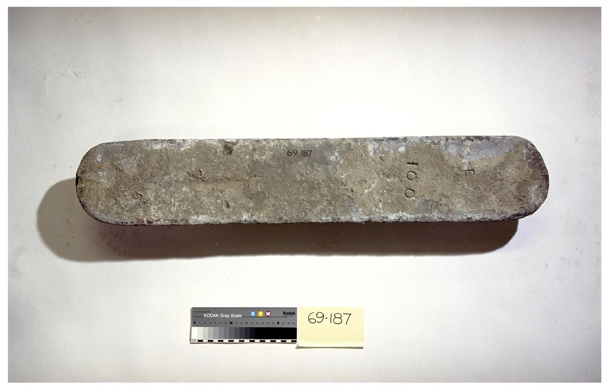 Lead ingot recovered from the sea off North Wales