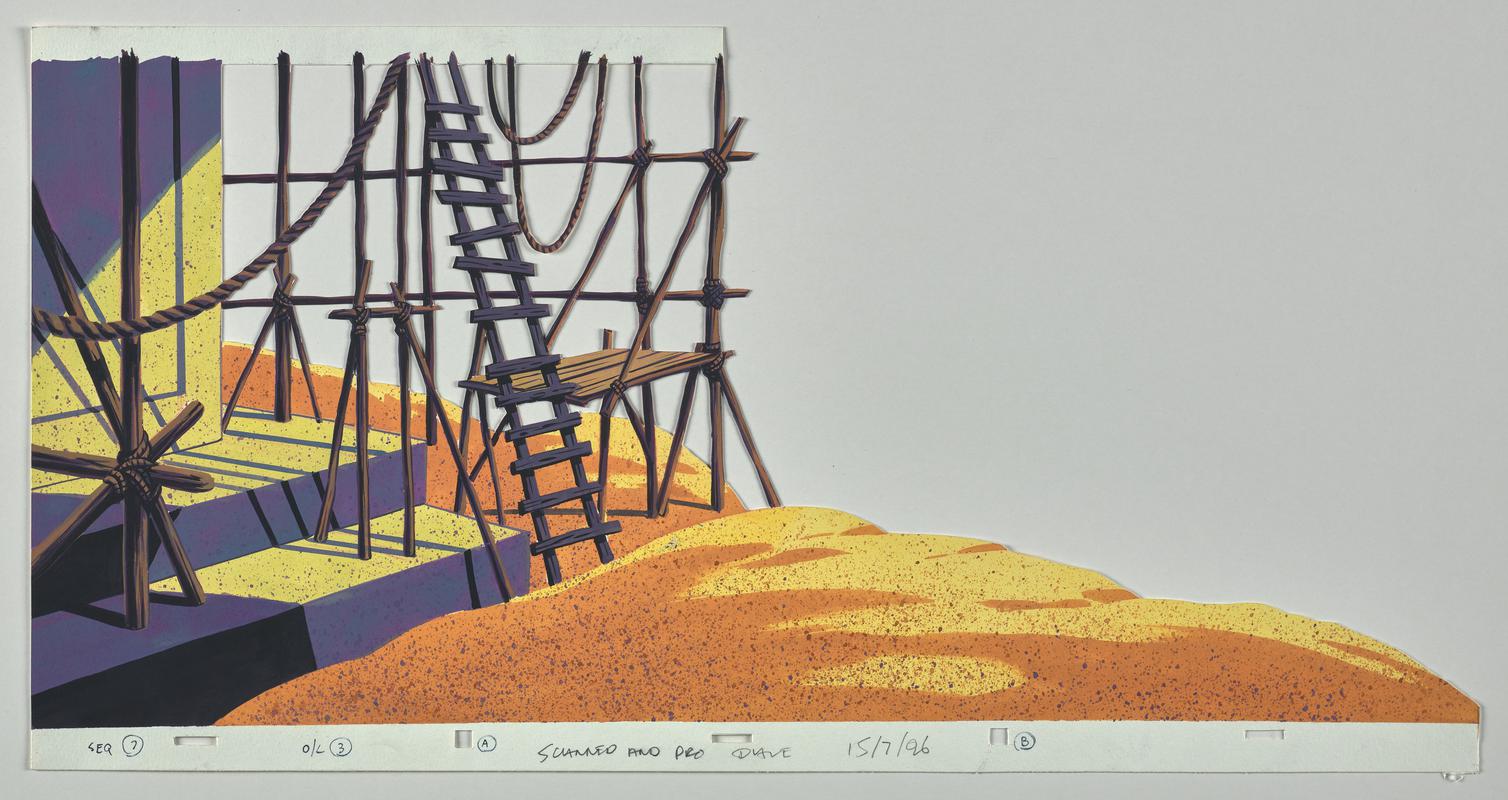 Overlay animation production artwork from episode Moses in series &#039;Testament: The Bible in Animation&#039;.