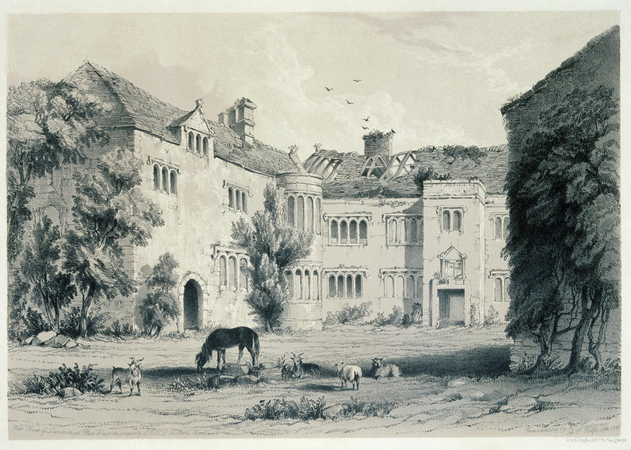 West Front of Llantrithyd Place House, the property of Sir J.D.Aubrey, Bart.
