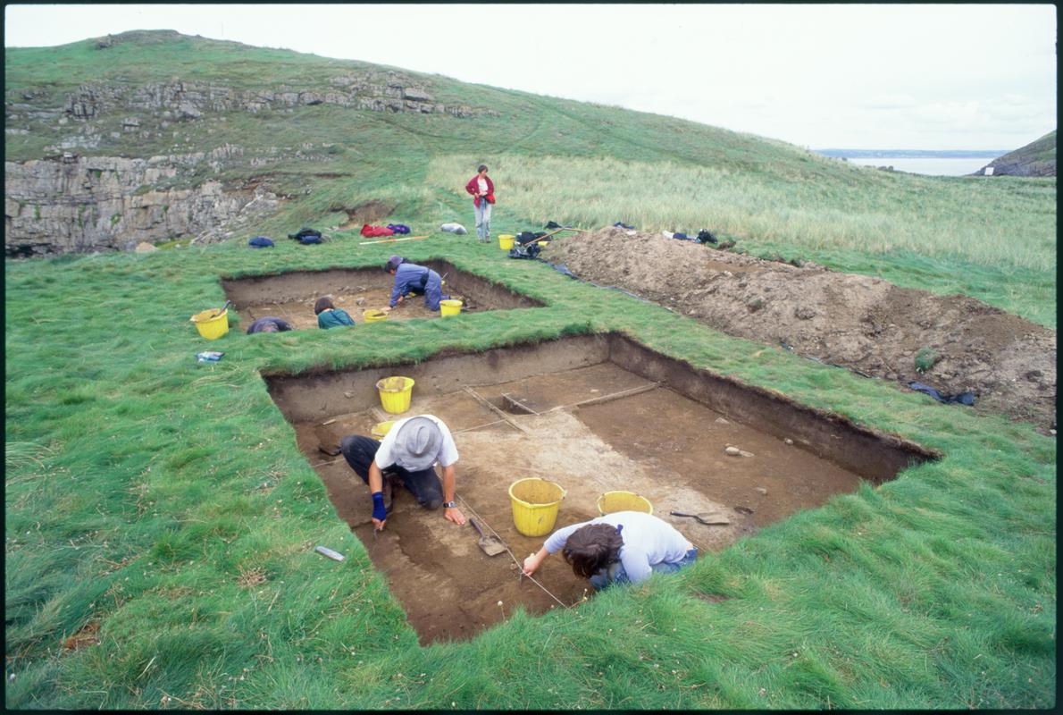 Burry Holms, Gower. 2000 Trench 1. Looking north.