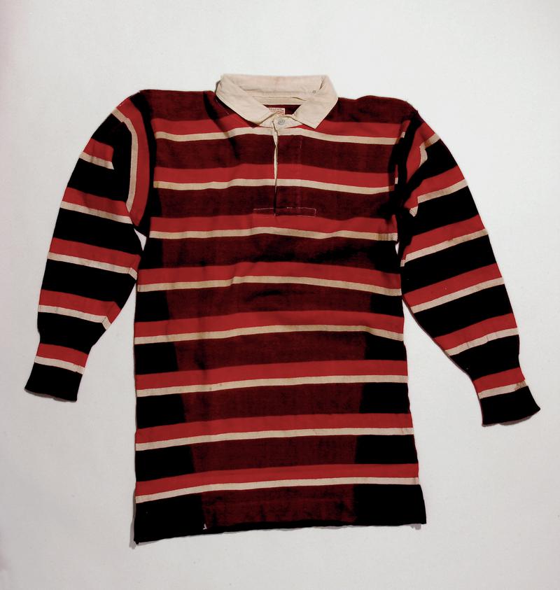 Rugby jersey, as worn by members of the British Touring team to Australia &amp; New Zealand, 1904.  Worn by the late T. H. Vile, Monmouthshire.