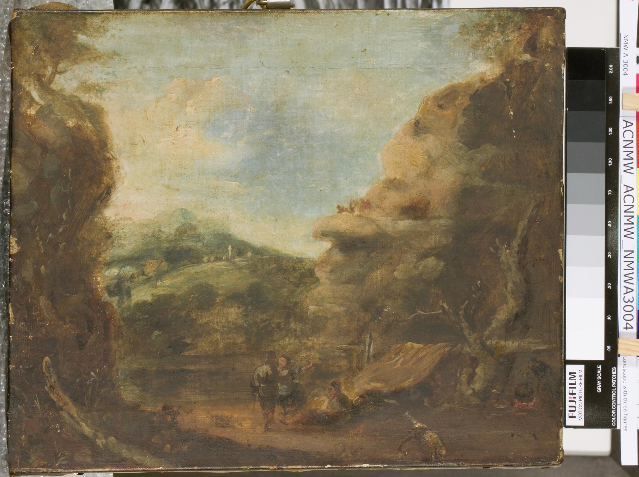 Landscape with three figures