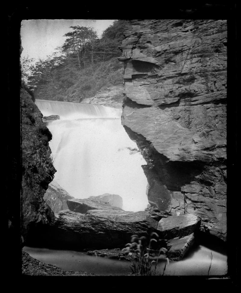 Penllergare, waterfall, paper negative