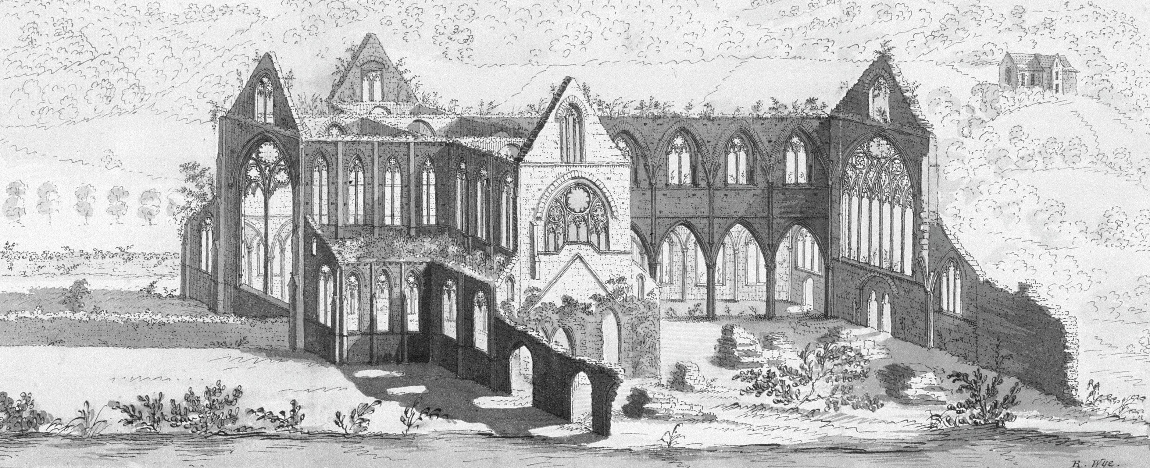 The North East View of Tintern Abbey in the county of Monmouth, 1732