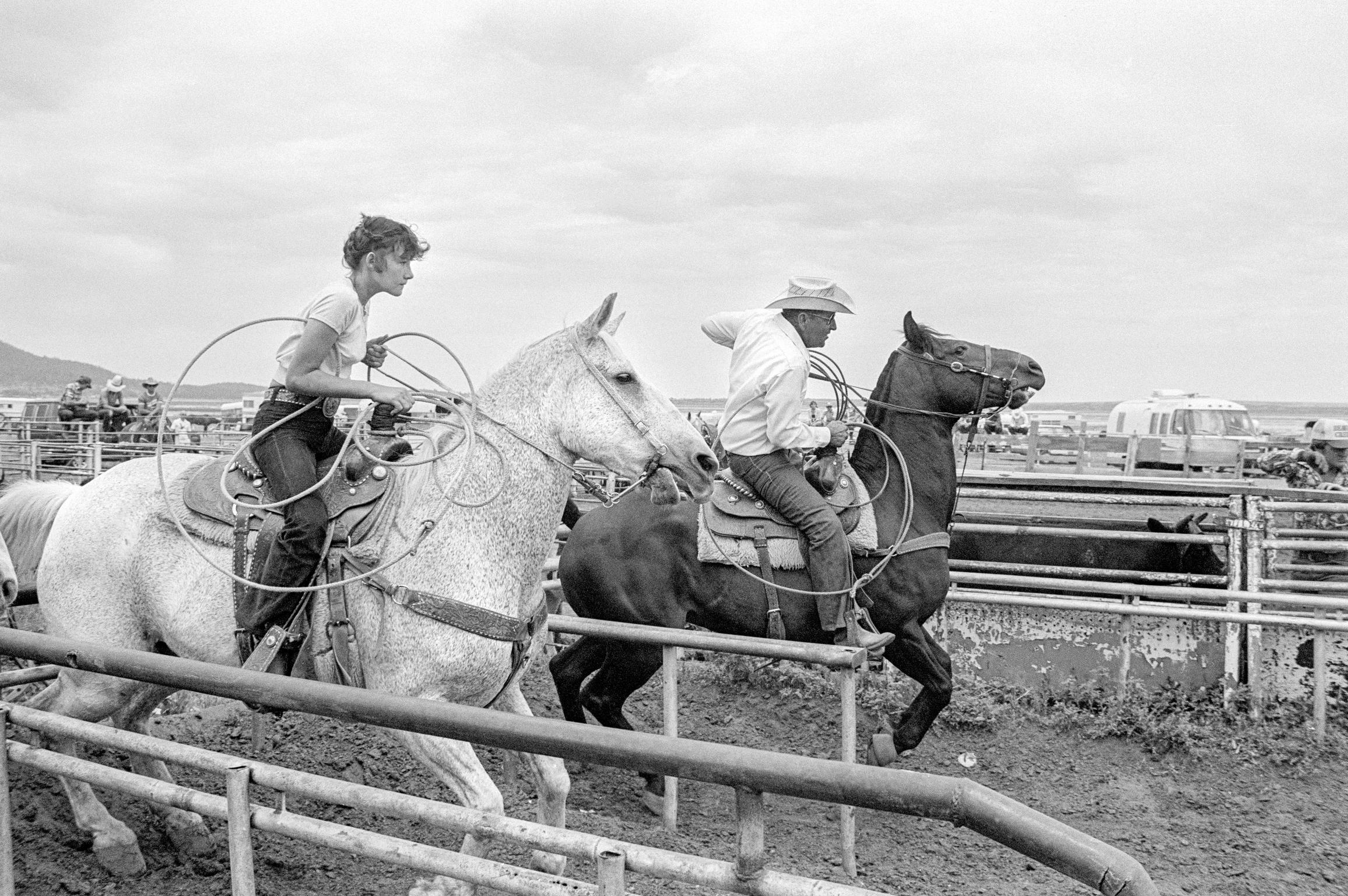 Father and daughter class of the roping competition during a Rodeo in Arizona