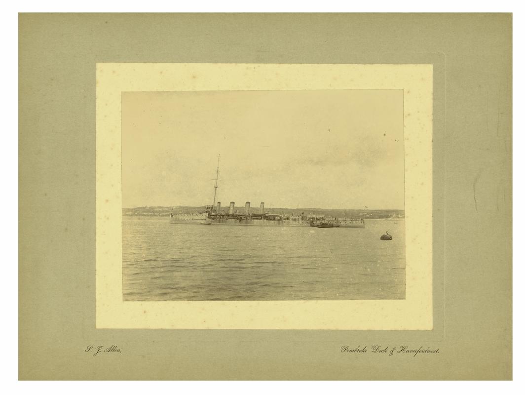 Either H.M.S. BLANCHE or H.M.S. BLONDE at Pembroke Dock