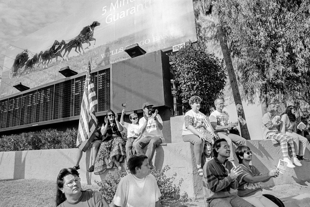 USA. ARIZONA. Veterans Day Parade.  Central Phoenix, Arizona. A celebration to honour the nation&#039;s veterans. Veterans Day Parade. Spectators. 1997
