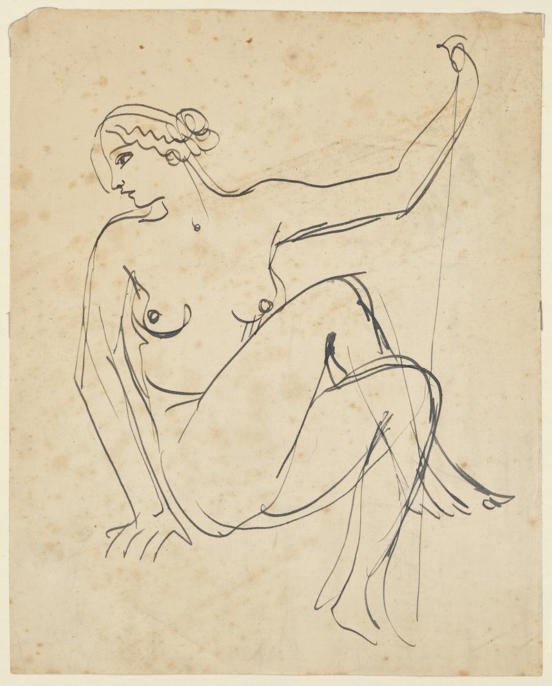 Seated Woman with a Staff