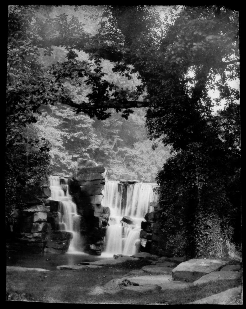 Penllergare, waterfall, paper negative