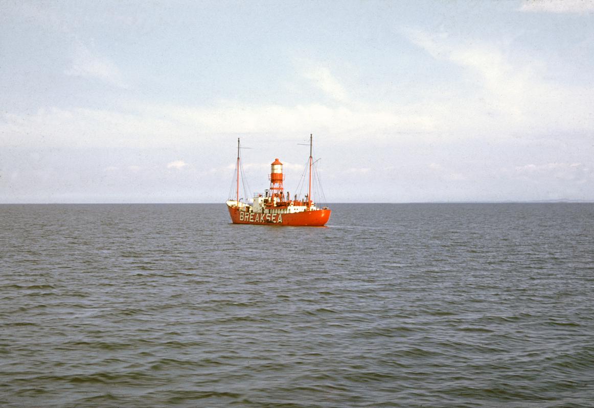 BREAKSEA light vessel at sea, possibly off Porthcawl