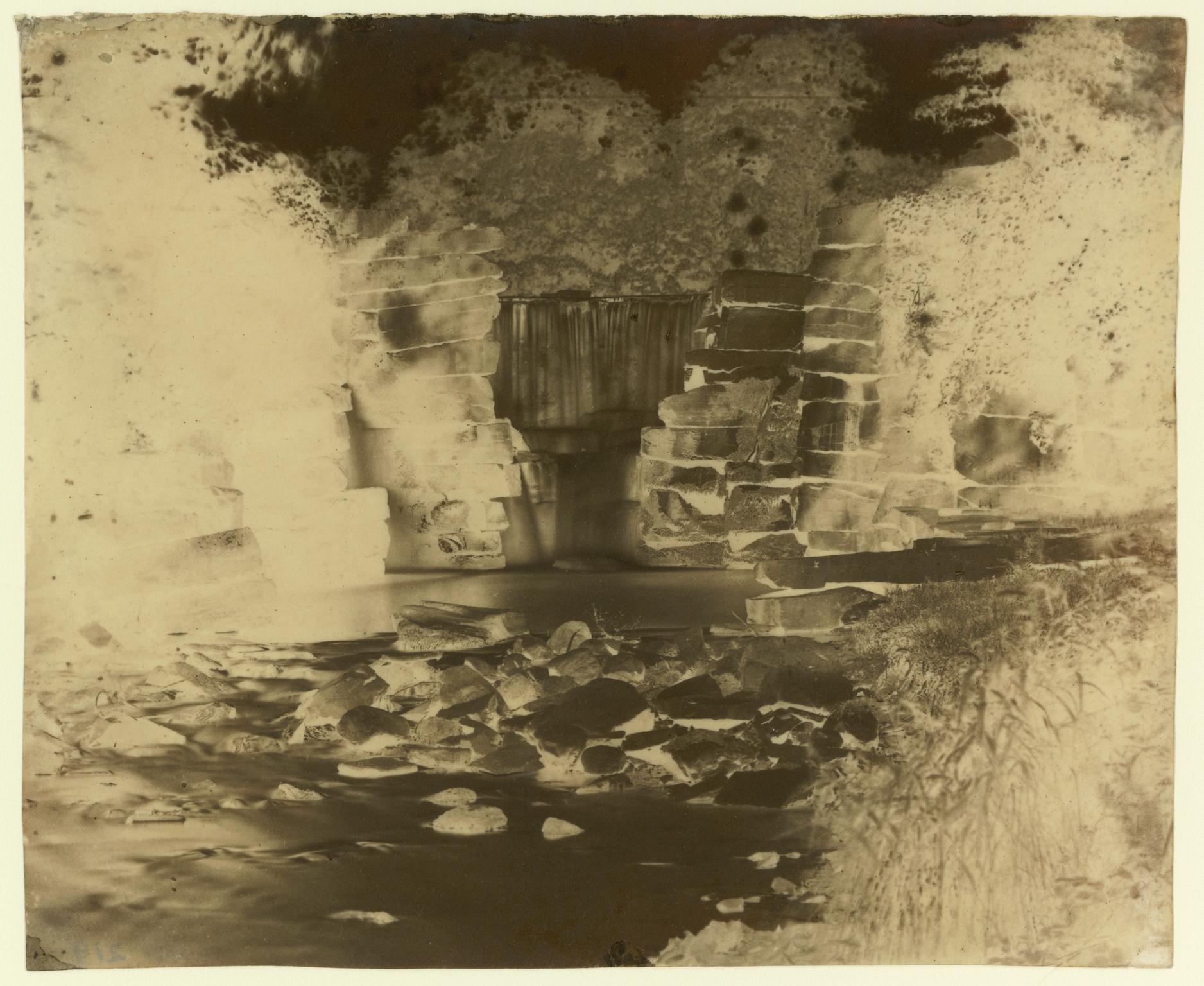 Penllergare, waterfall, paper negative