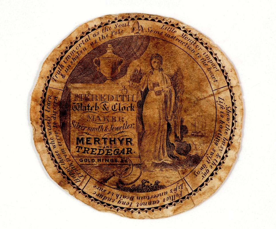 Meredith watchpaper of Merthyr and Tredegar