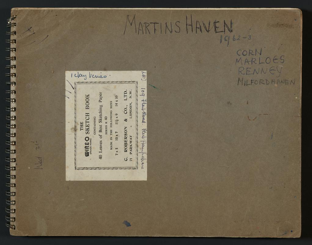 Sketchbook: Martin&#039;s Haven, Marloes, Renney Slip, Monk Haven, Milford Haven - Front cover