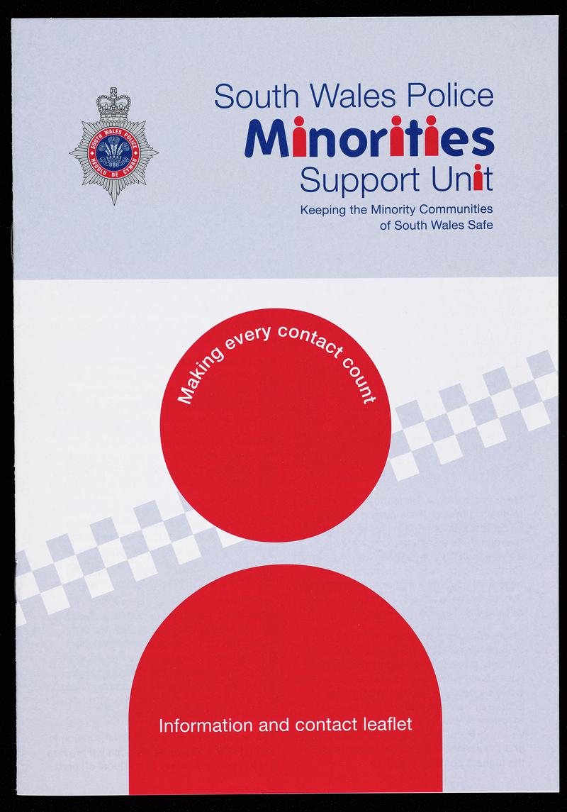 South Wales Police Minorities Support Unit bilingual leaflet.