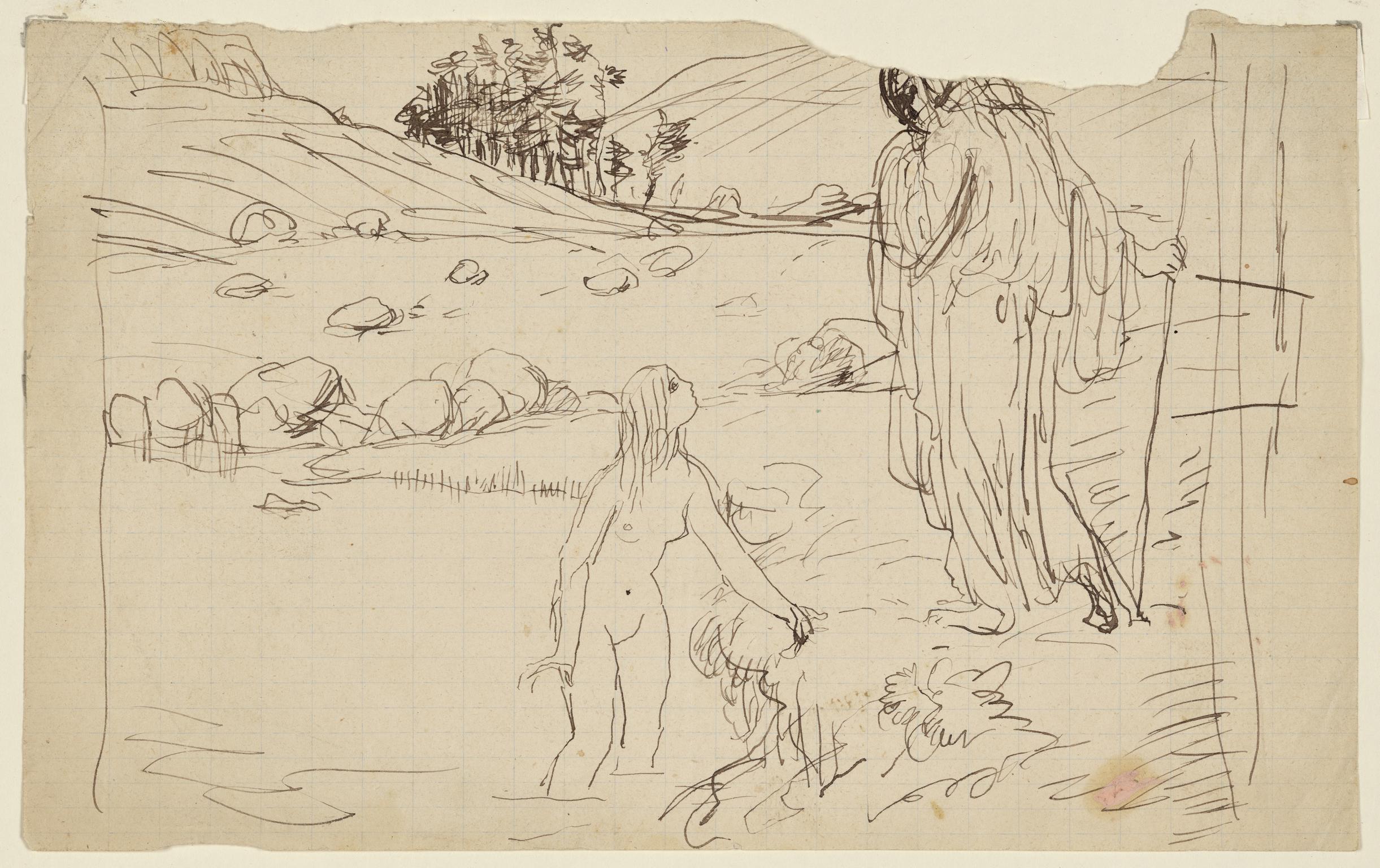 Girl in a Lake with a Clothed Figure