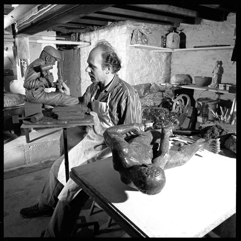 Adriano Candelori in his studio at Felinfoel