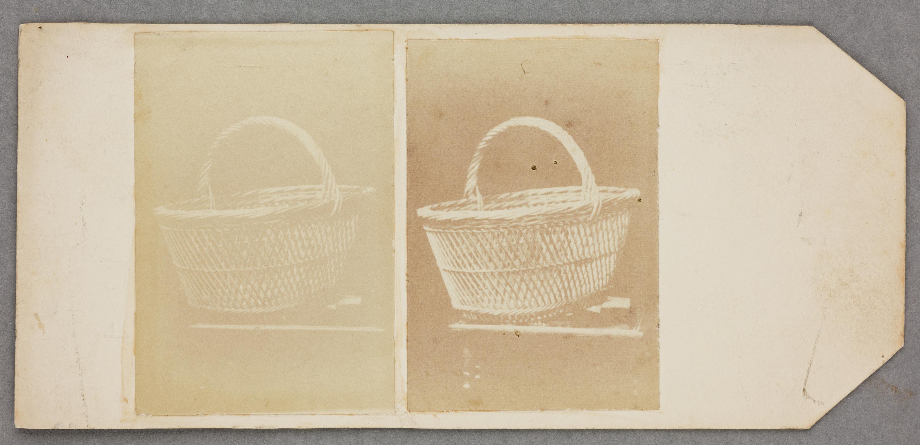 Basket on table, photograph