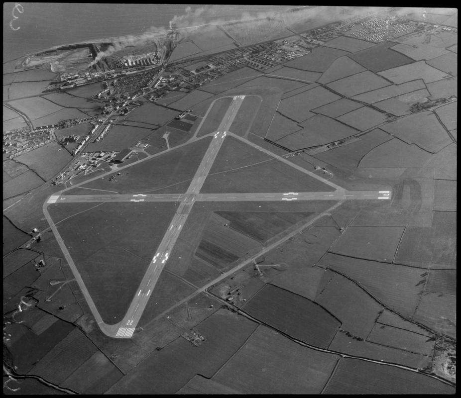 Aerial view of Rhoose airport.