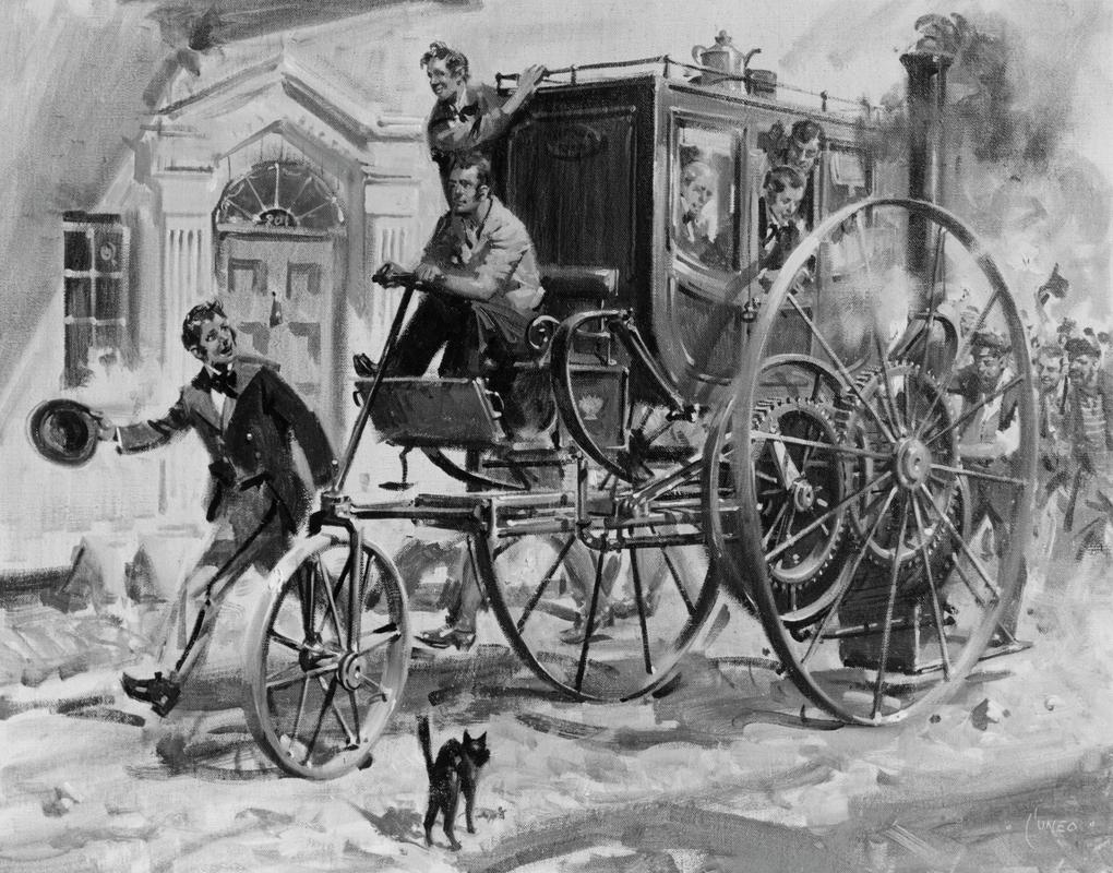 Trevithick London Road Carriage, photograph of painting