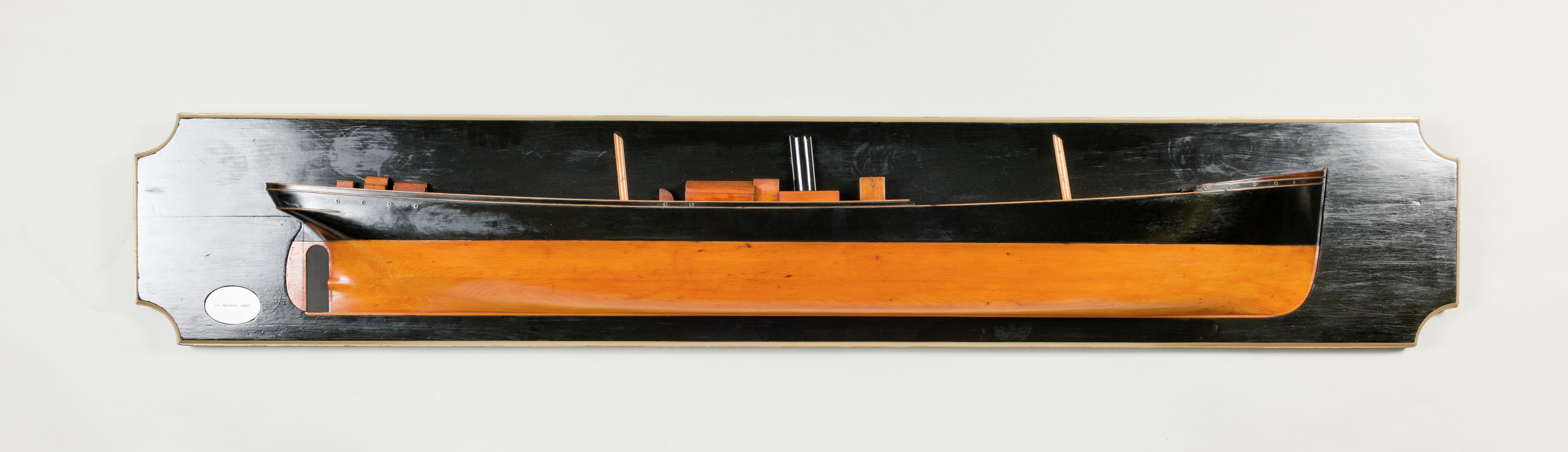 S.S. MELROSE ABBEY, half hull ship model