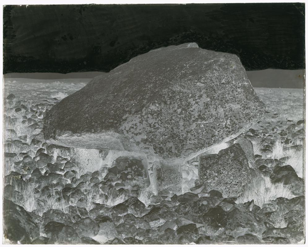 Arthur's Stone on Cefn Bryn (glass negative)