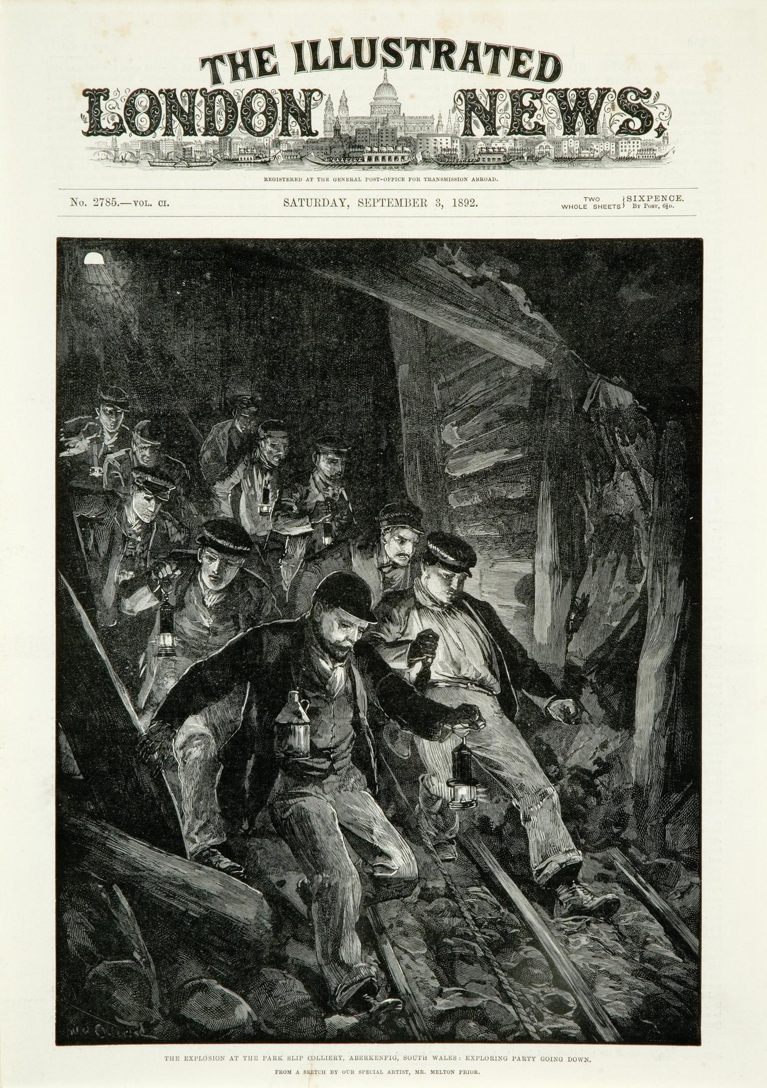 Explosion at the Park Slip Colliery (print)