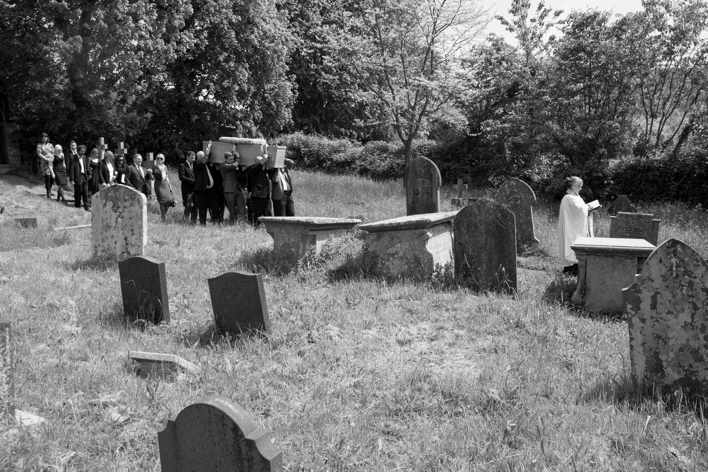 Funeral of John Christopher Allen at St Michael's Church. Tintern, Wales