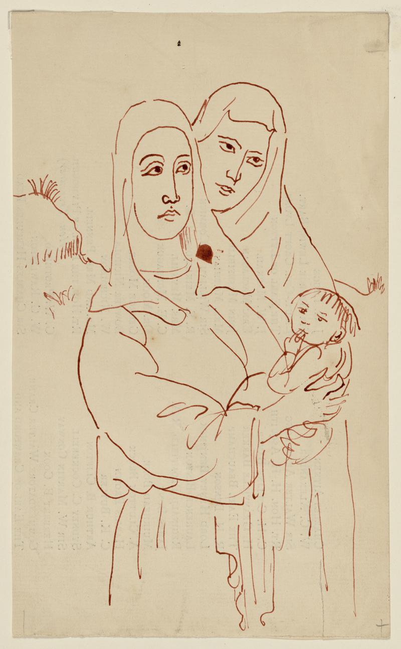 Two Women, One Carrying an Infant