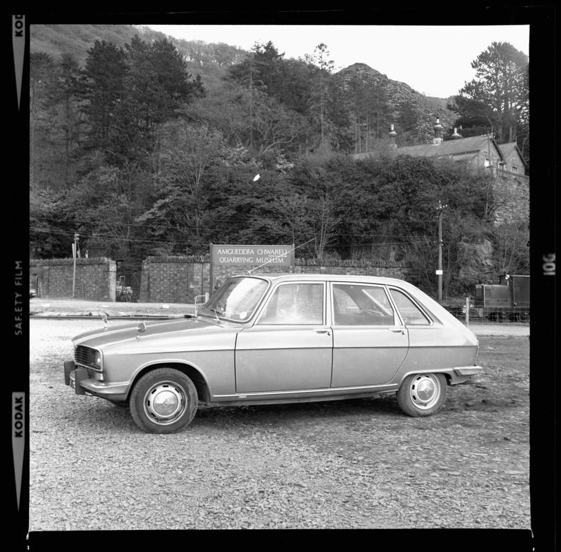 Showing a car.  Photograph taken during a nature trail around Dinorwig Quarry, April 1976.



2014.35/184-185 appear on the same strip negative