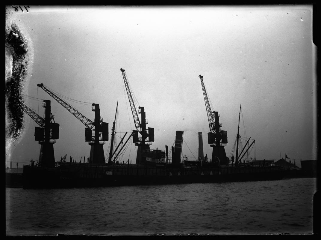 Port Broadside view of S.S.Ausma, Cardiff Docks c.1936