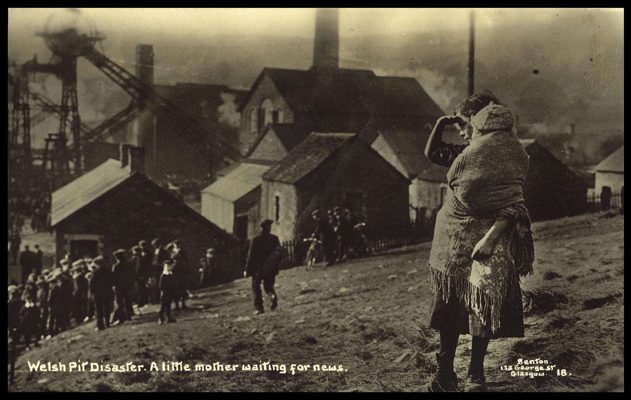Welsh Pit Disaster. A little mother waiting for news (p/cd)