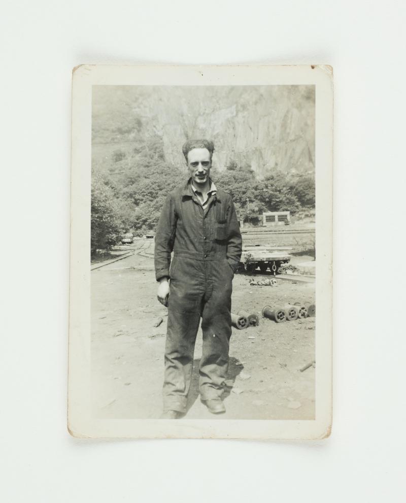 Quarryman Elfed Davies of Penisarwaen, taken at Gilfach Ddu, Llanberis.