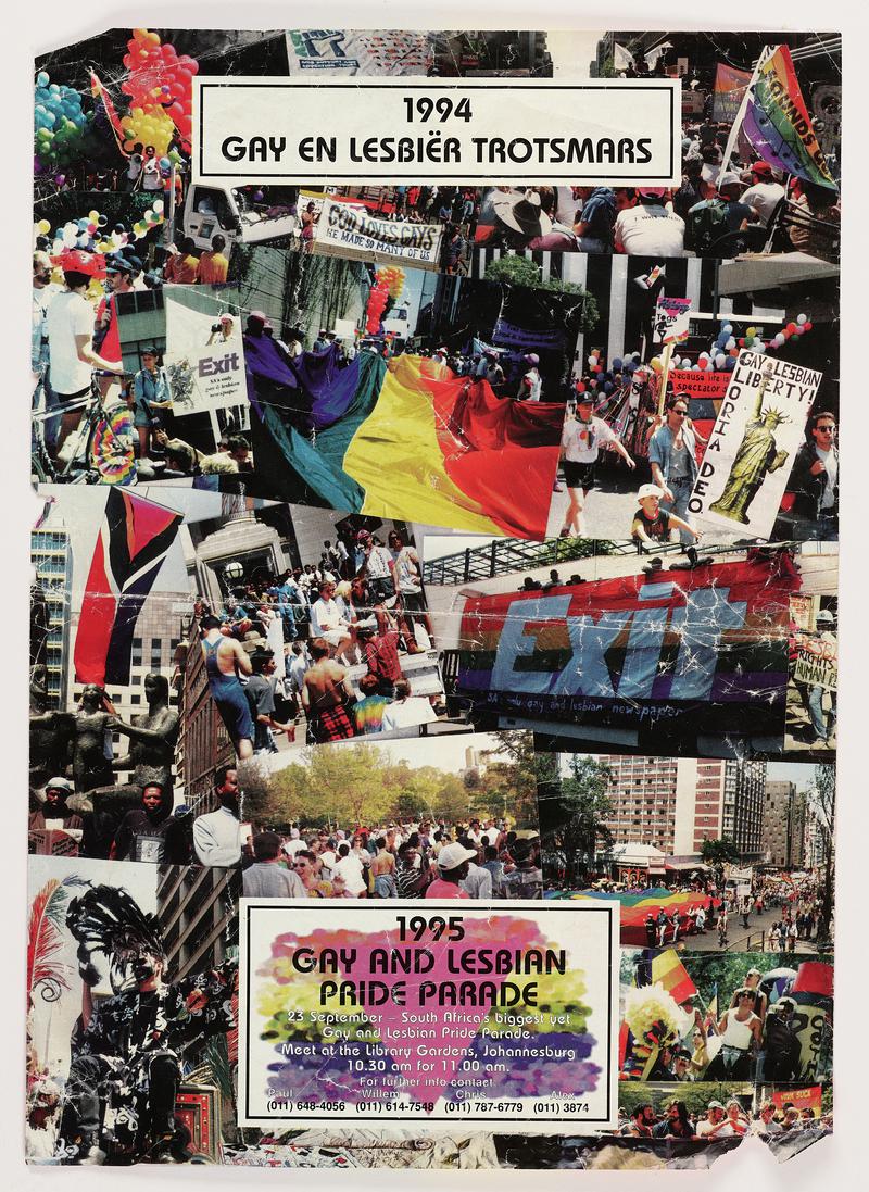 Poster for 1995 Gay and Lesbian Pride Parade in Johannesburg.