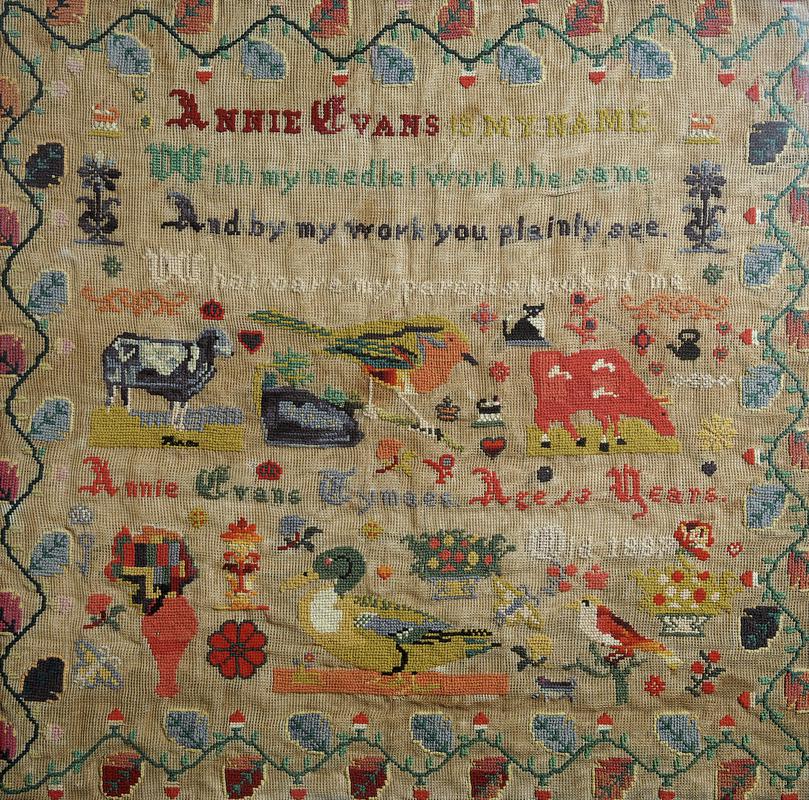 Sampler, made in Treorchy, 1887