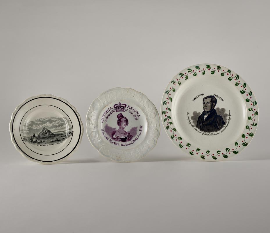 three plates, about 1840, 1838, about 1840