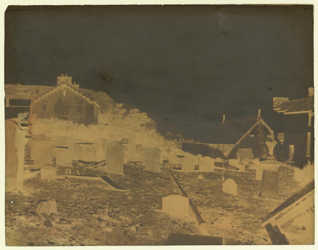 Wax paper calotype negative. Oystermouth - Desicrated Churchyard (1855-1860)