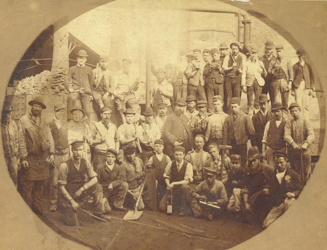 Large group of workers at Cwmbran works (probably the foundry)