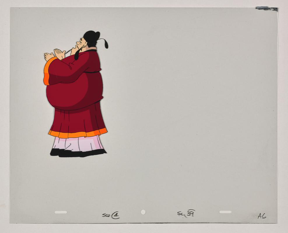 Turandot animation production artwork showing a minister.