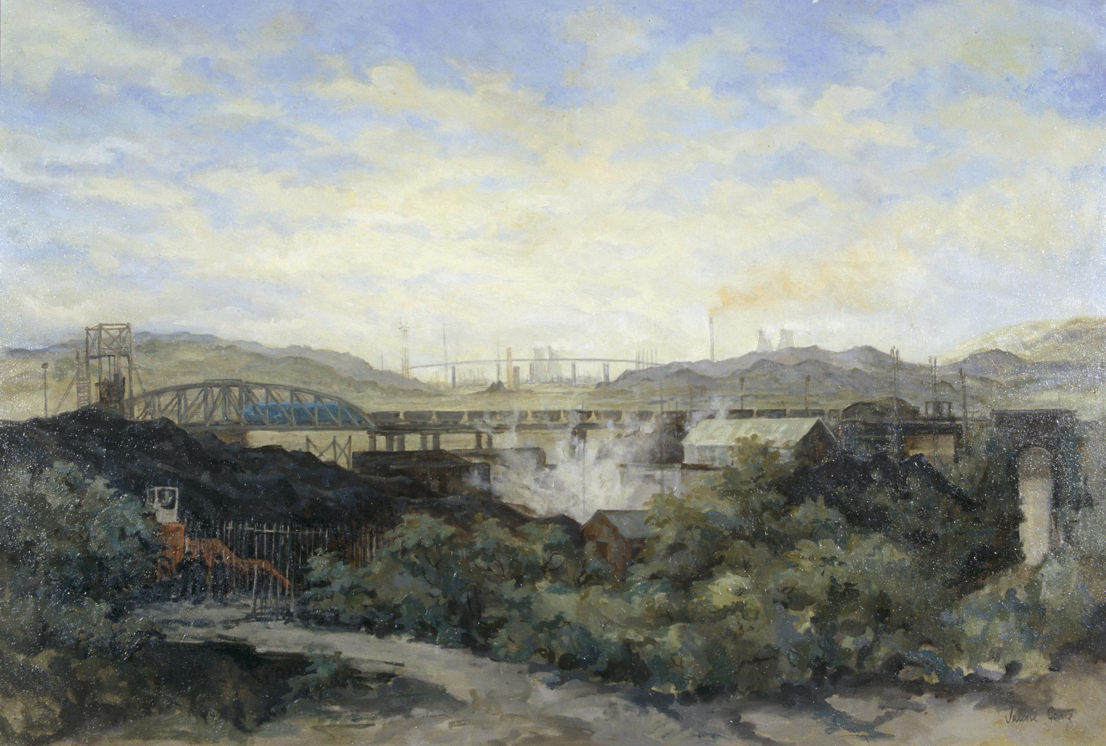 Baglan Bay Depot - The Swing Bridge (painting)