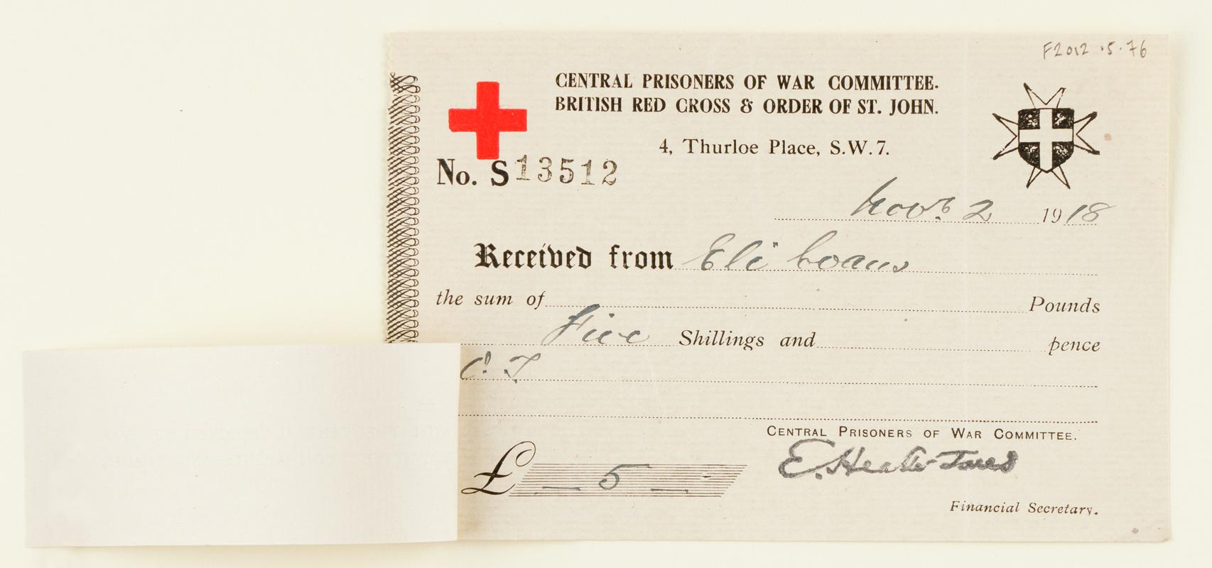British Red Cross doantion from Eli Evans