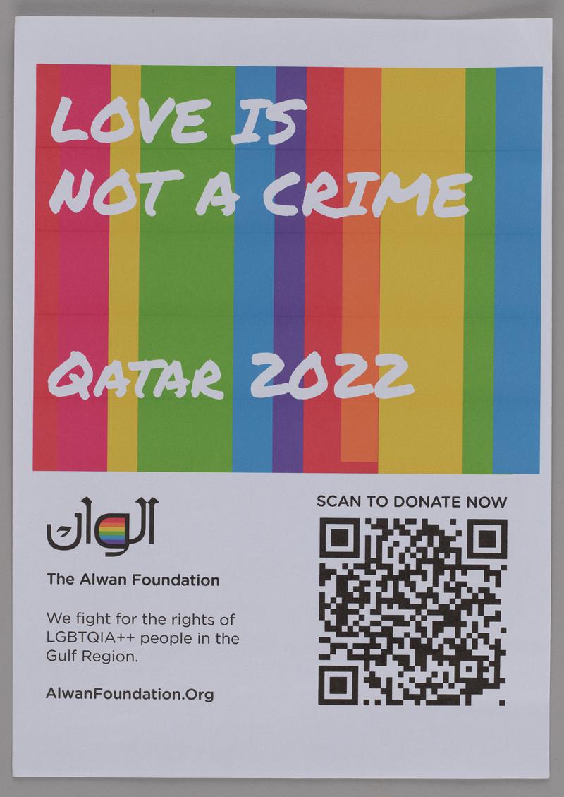 Flyer &#039;Love is not a crime Qatar 2022&#039;.