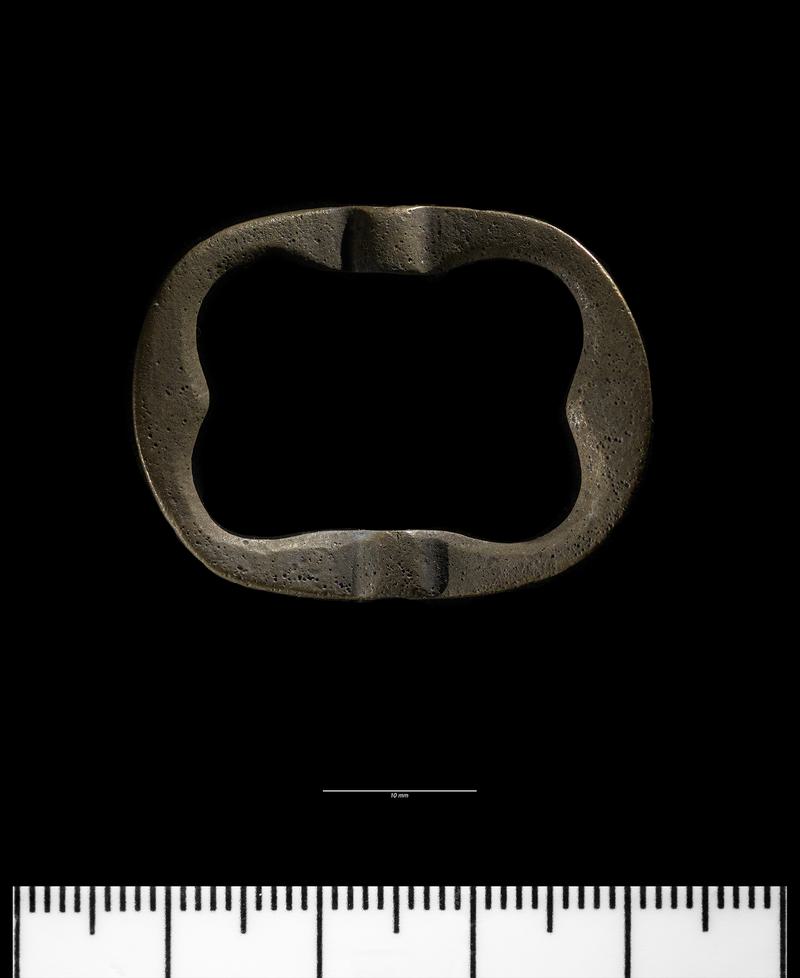 Post-medieval tin alloy buckle