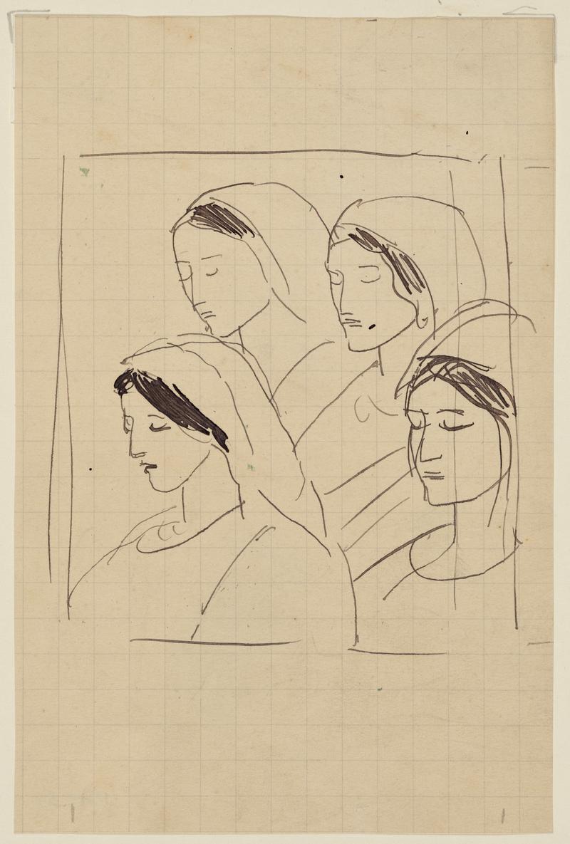 Heads of Four Women, in Headscarves