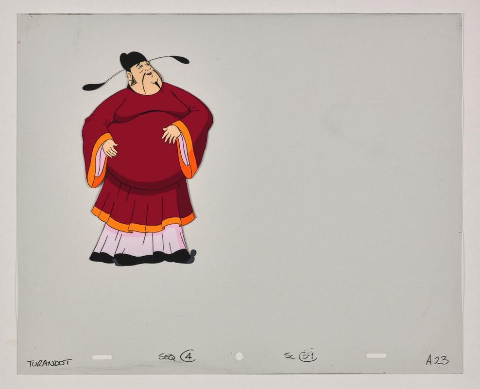 Turandot animation production artwork showing a minister.