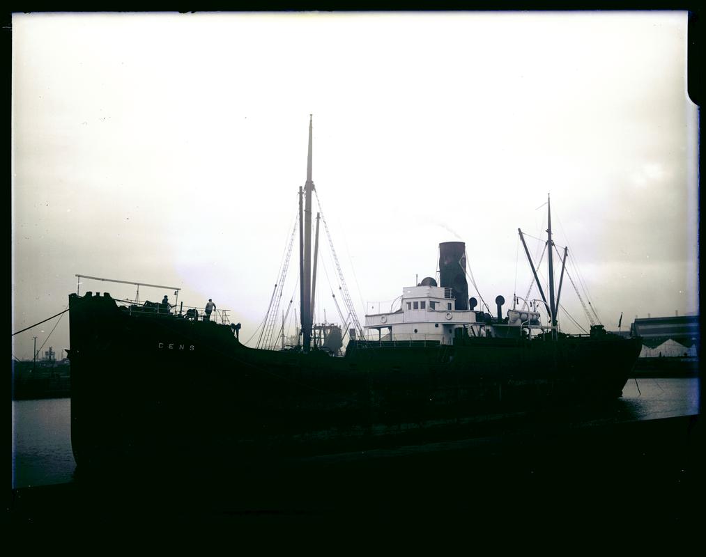 3/4 Port Bow view of S.S. CENS, c.1936.