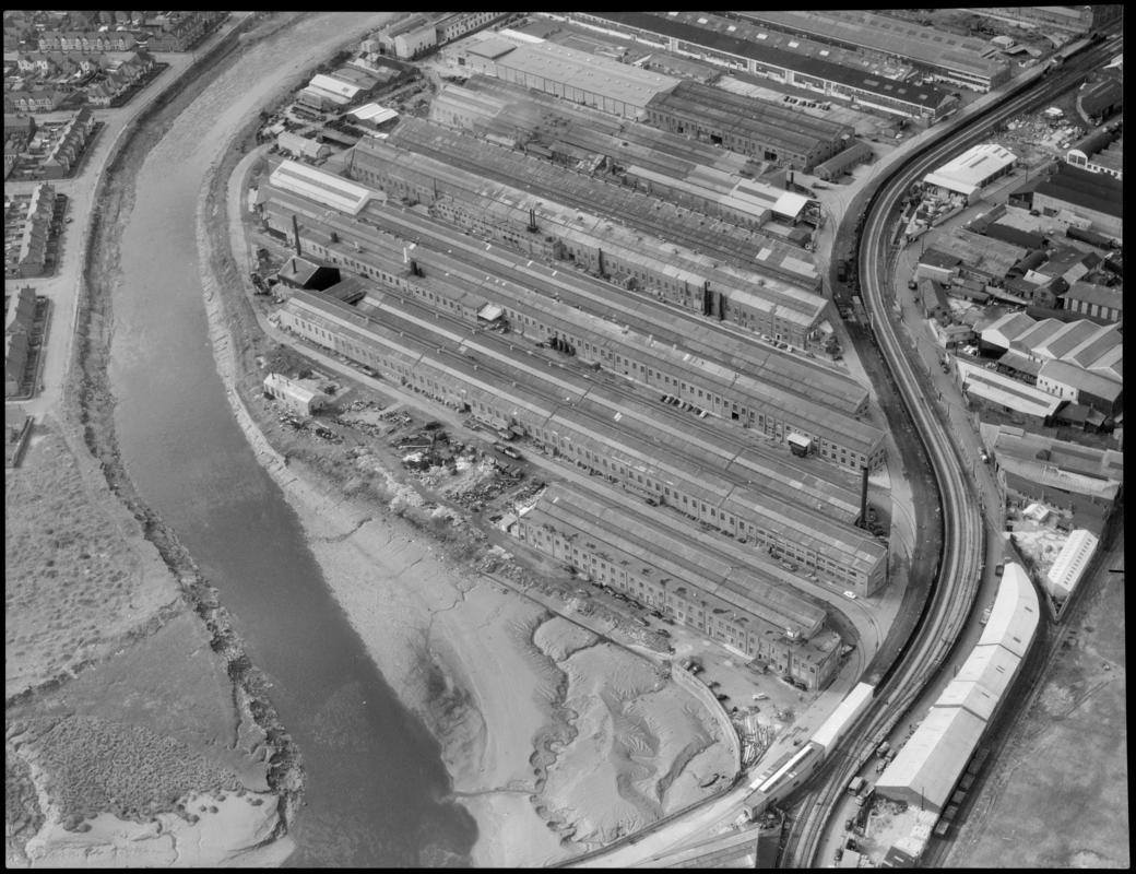 Aerial view of Renold Chains, Cardiff.