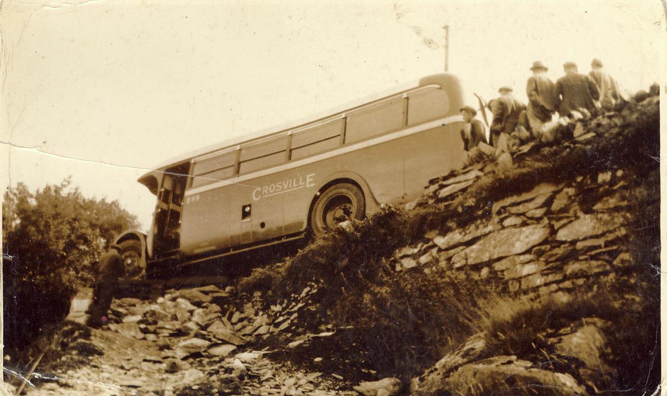 A Crossville bus (which carried quarrymen to Dinorwig Quarry). Allt Foel, Dinorwig