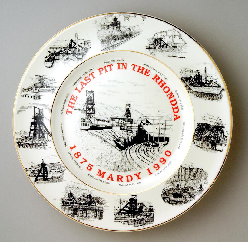 Mardy Colliery, commemorative plate (front)